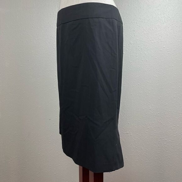 Larry Levine Black Stretch Midi Skirt Size 10 EUC - Picture 3 of 5